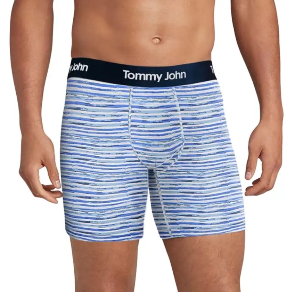 Tommy John Blue and White Striped Men's Briefs